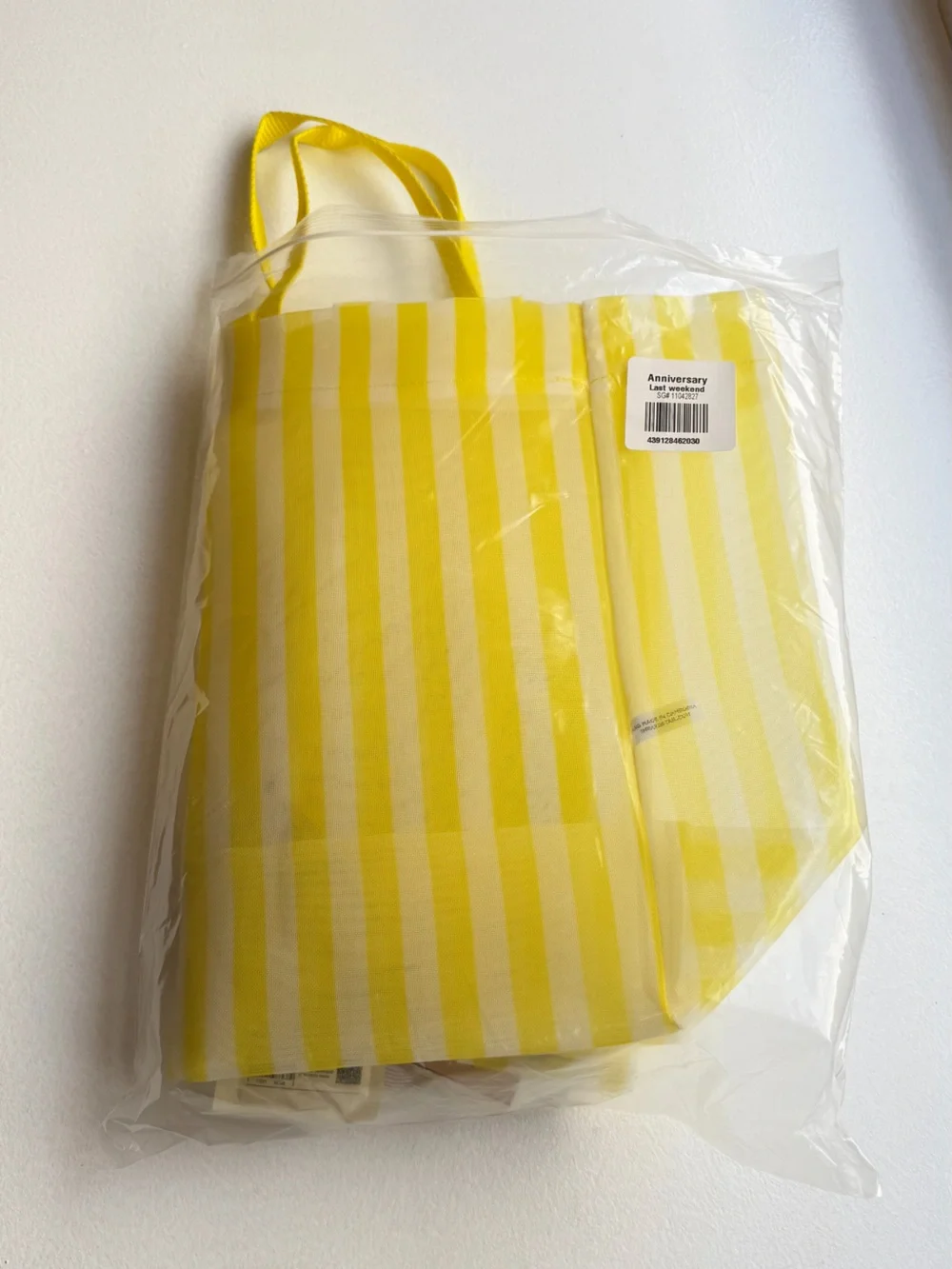 Nordstrom Anniversary Sale Yellow & White Stripe Beach Bag with Beauty Samples